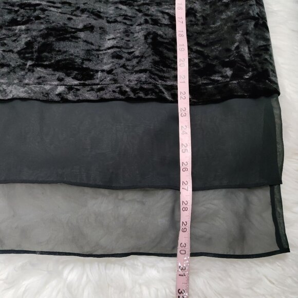 Simply Vera Vera Wang Black Velvet & Sheer Burnout Sleeveless Tunic Top Medium - Picture 11 of 13